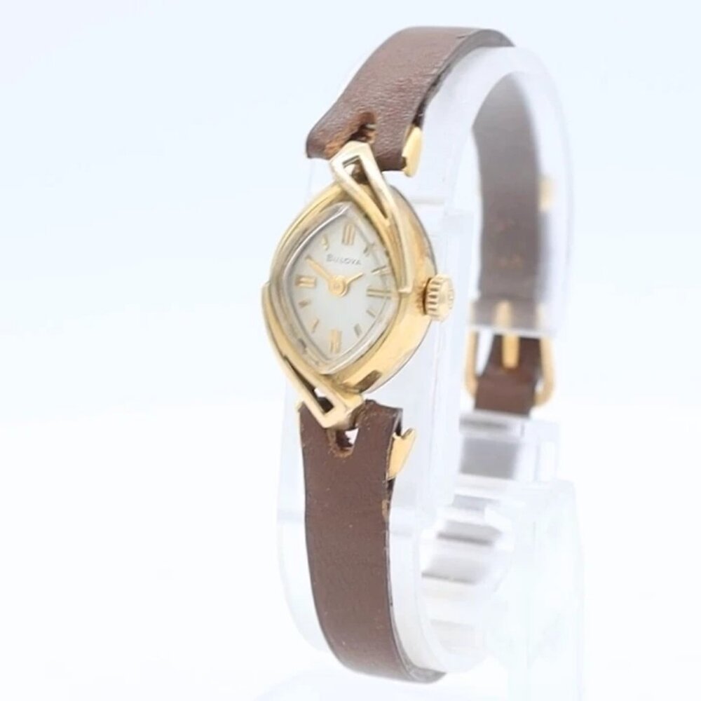 Vintage 1969 Bulova 2416 128 Cocktail Ladies Mechanical Wristwatch Usa 10k Rgp